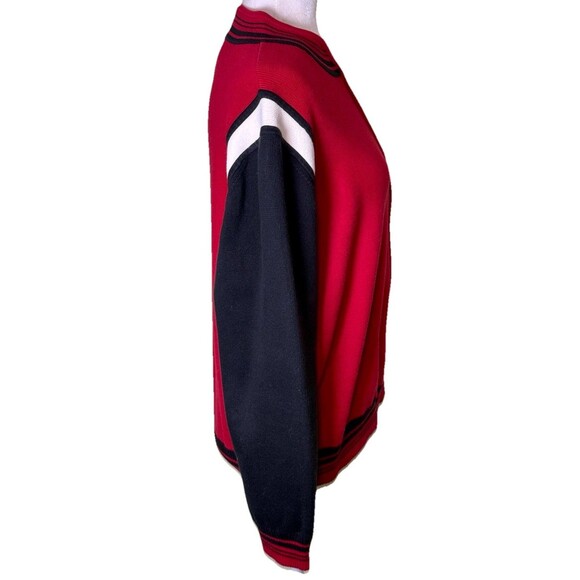 LizGolf Women’s 80s Retro Sporty Zip Cardigan Bomber Varsity Preppy Collegiate L - Picture 5 of 9